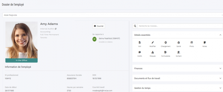 Dossier de l'émploye screenshot